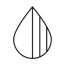 Icon of a teardrop with stripes