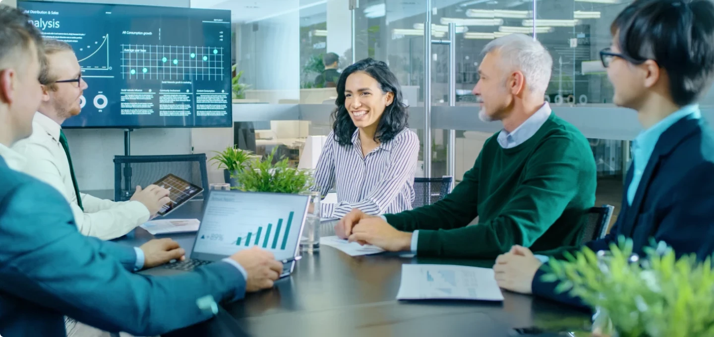 People having a meeting ina meeting room